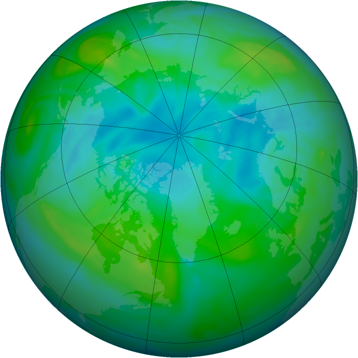 Arctic ozone map for 12 August 2005